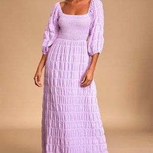 Smocked Lilac Maxi Dress